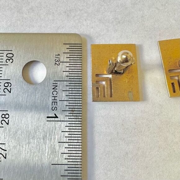 Vintage Swank Gold Tone rectangle  Cufflinks - Picture 6 of 6